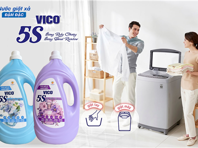 Nước giặt xả đậm đặc VICO 5S - Tiêu chuẩn 5S thế hệ mới